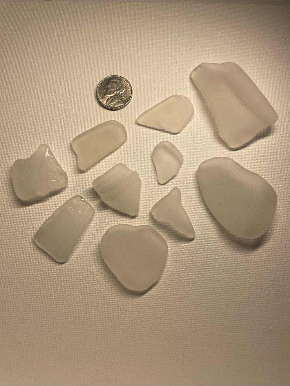 Sea Glass Mix - Frosted Clear Beach Glass Authentic Hand Picked 10 pieces